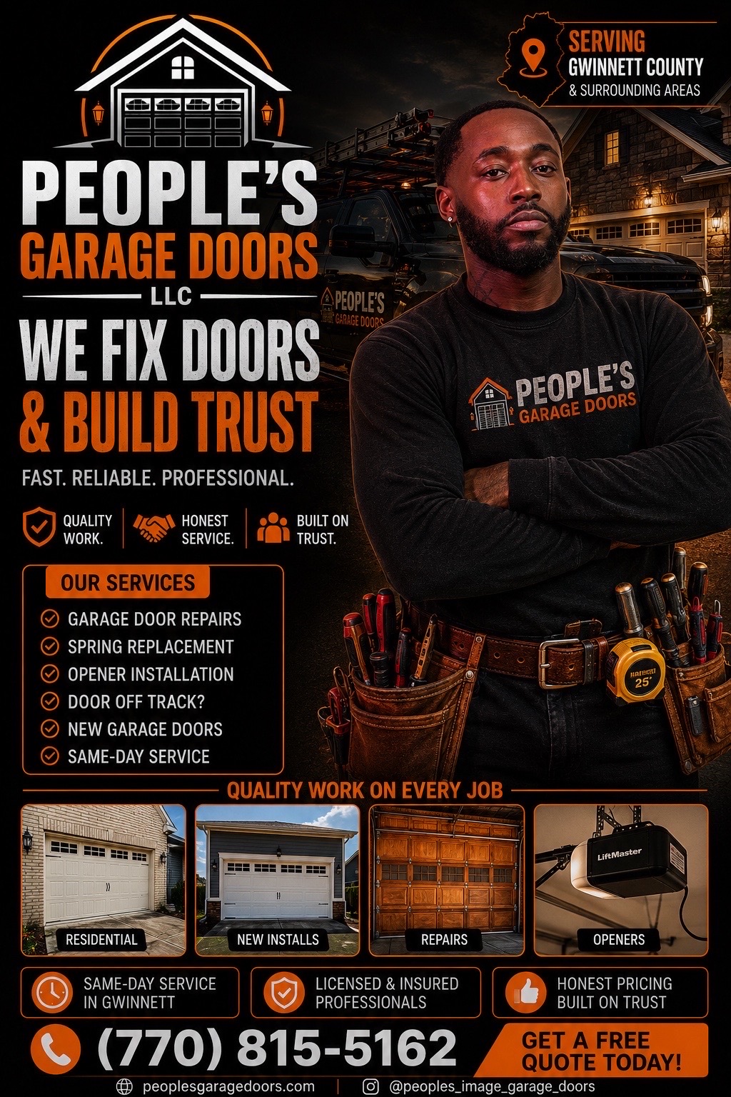 People's Garage Doors service advertisement